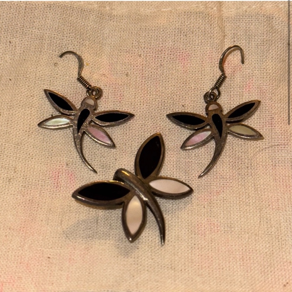 .STERLING dragonfly necklace and earrings SET!!! - Picture 13 of 13
